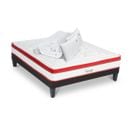 Matelas Suprême Mousse  Accueil Mémoire De Forme+ Sommier Gris + Accessoires - 160 X 200 Cm