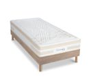 Ensemble Matelas Renaissance Mousse Accueil Mémoire Moelleux - 24 Cm Et Sommier Bois - 90 X 200 Cm