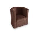 Frida - Fauteuil Vintage En Velours Marron