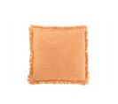 Coussin Frange Coton Velours Orange - L 45 X L 45 X H 10 Cm