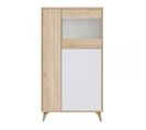 Vitrine 3 Portes Blanc/chêne - Sag - L 77 X L 33 X H 142 Cm