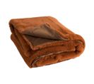 Plaid Cutie Polyester Marron/orange - L 180 X L 130 X H 3 Cm