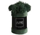 Plaid Pompon Polyester Vert Fonce - L 170 X L 130 X H 1 Cm