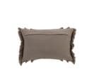 Coussin Rectangulaire Bord Floches Coton Taupe Modèle 1 - L 43 X L 28 X H 10 Cm