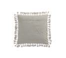 Coussin Marocain Bords Floches Velours Gris - L 45 X L 45 X H 2 Cm