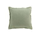 Coussin Gaufre Coton Vert Clair - L 50 X L 50 X H 4 Cm