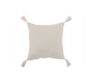 Coussin Fleur + Floches Coton Blanc - L 45 X L 45 X H 4 Cm