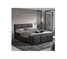 Lit Coffre Boxspring 140x200 Tissu Noir - Kincs