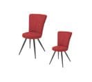 Duo De Chaises Tissu/métal Rouge - Garana