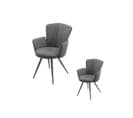 Duo De Fauteuils Ronds Tissu/métal Anthracite - Garana