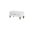 Duo De Table De Chevet 1 Tiroir Laque Blanc Brillant / Or - Seborga - L 60 X L 43 X H 36 Cm