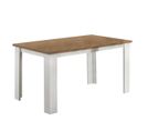 Table De Repas Rectangulaire Laqué Blanc Brillant/bois - Avellino - L 160 X L 90 X H 75 Cm