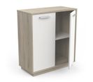 Buffet 2 Portes En Chêne/blanc - Ano - L 78 X L 36 X H 84 Cm