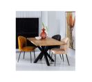 Table De Repas Rectangulaire Bois Massif/noir - Grimali