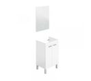 Meuble Sous Vasque 50 Cm + Miroir Blanc Brillant - Cepkon