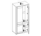 Armoire 4 Portes Chêne/gris - Cracovie - L 91 X L 54 X H 194 Cm