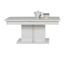 Table Basse Avec Allonge Blanc Brillant - Kiele - L 114/144 X L 68 X H 52 Cm