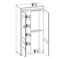 Armoire 100 Cm 2 Portes Battantes Blanc/chêne à LED - Kiele - L 100 X L 39 X H 195.5 Cm