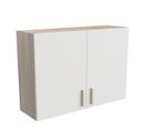 Meuble Haut De Cuisine 2 Portes 100 Cm Blanc/chêne - Abinci - L 100 X L 30 X H 70 Cm