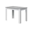 Table De Repas 109 Cm Blanc/béton Ciré Clair - Oxnard - L 109 X L 67 X H 78 Cm