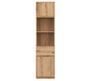 Colonne 2 Portes Battantes 1 Tiroir Bois Clair - Qiz - L 47.5 X L 37 X H 194 Cm