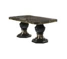 Table De Repas Ovale Avec Allonge Noir/or - Adele - Table De Repas : L 185/230 X L 105 X H 75 Cm