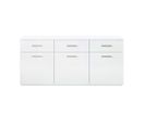 Buffet 3 Portes Blanc/blanc Laqué - Reve - L 180 X L 47 X H 83 Cm