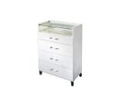 Commode 4 Tiroirs 1 Niche Blanc/marbre Blanc - Daimana - L 84 X L 43 X H 55 Cm