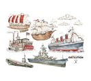 Sticker Mural Évolution Maritime Pour Décoration Intérieure 95 X 85 Cm Multicolore