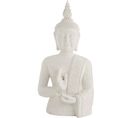 Sculpture Extérieure Bouddha Blanc Résine 62x42x124cm