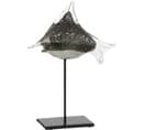 Sculpture Poisson Gris Verre 23x8x30cm