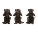 Statues Singes (x3) Marron Résine 16x15x24cm