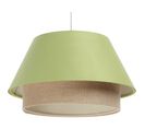 Suspension Extérieur En Tissu Satin Vert, Intérieur Chanvre Crème