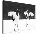 Tableau Dancing Cranes Wide 90 X 60 Cm Blanc