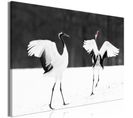 Tableau Dancing Cranes Wide 120 X 80 Cm Blanc