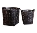 Panier Boho Chic En Bambou Noir