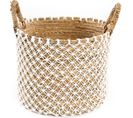 Panier Macramé Croisé En Algues Marines