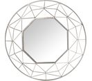 Miroir Élégant Design Géométrique Métal Argenté