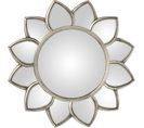 Miroir Élégance Florale En Résine Argentée