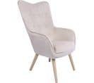 Fauteuil Élégance Intemporelle En Velours Beige Confort