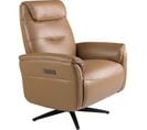 Fauteuil Relax Pivotant Cuir Marron Angel Cerda