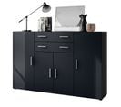 Buffet Anthracite Mat Et Noir Mat (lxhxp) : 166,5 X 106,5 X 35