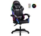 Ams-900-led-bk Fauteuil / Chaise De Bureau Gamer Noir Gris - Eclairage LED 366 Effets - Télécommande