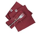 3 Serviettes De Table En Gaze De Coton Rouge