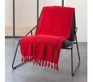 Plaid Ou Jete De Canape Coton 150 X 150 Cm Lilie Rouge