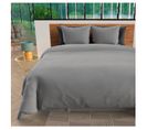 Housse De Couette + 2 Taies 240 X 260 Cm Microfibre Lavee Intemporel Gris