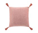 Coussin Pompons Coton Tisse 40 X 40 Cm Louissette Terracotta