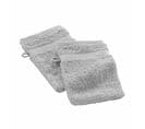 Lot De 2 Gants De Toilette 15 X 21 Cm Elegante Gris Perle