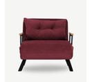 Fauteuil Convertible Yolanda Métal Noir Et Tissu Bordeaux