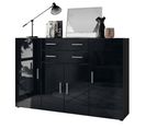 Buffet Anthracite Mat Et  Noir Laqué  (lxhxp) : 166,5 X 106,5 X 35